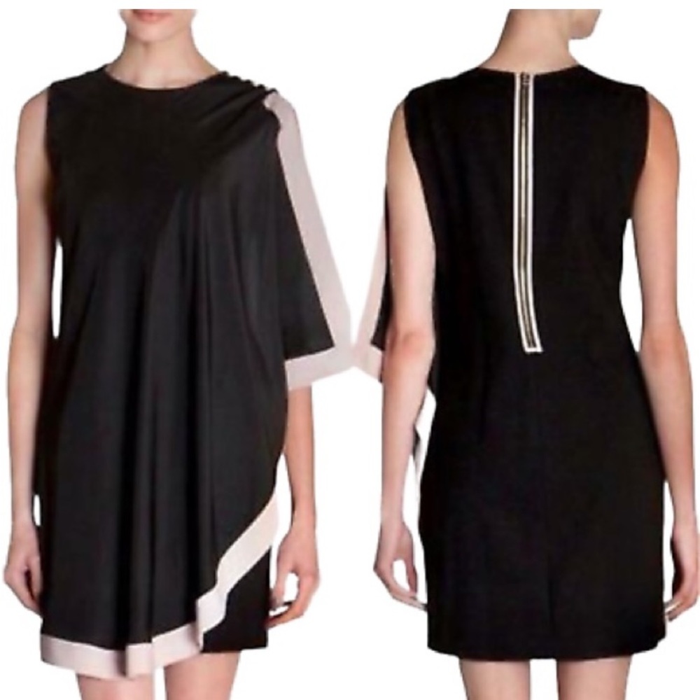 NWT Ted Baker Black One Sided Draped Tunic- Size Ted 2/ US 6